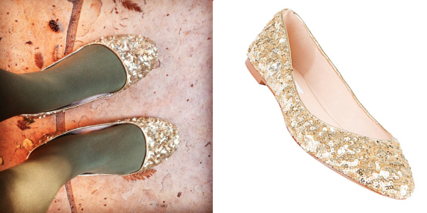 Sequin on sale flat shoes